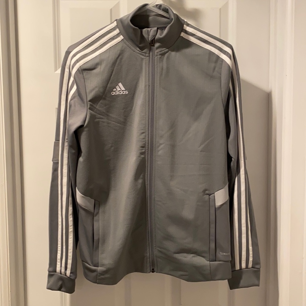 Adidas light gray track suit jacket